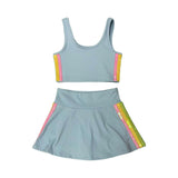 Blue Rainbow Sherbet Sequin Tennis Set