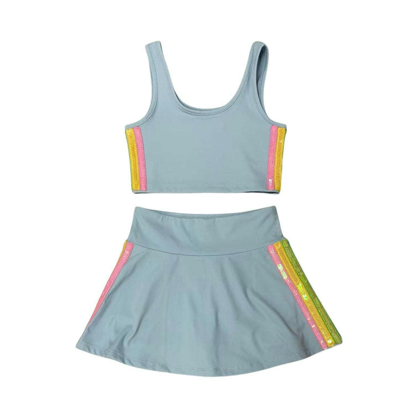 Blue Rainbow Sherbet Sequin Tennis Set