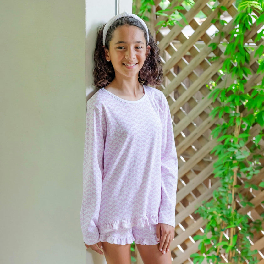 Rorie Girls' Short Set Pretty Pink Bows