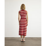 Sleeveless Striped Cody Dress, Red