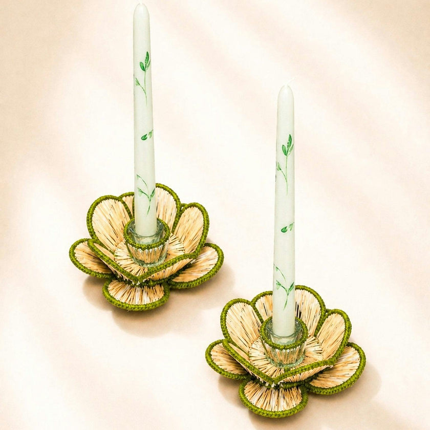 Flora Candle Holder in Green