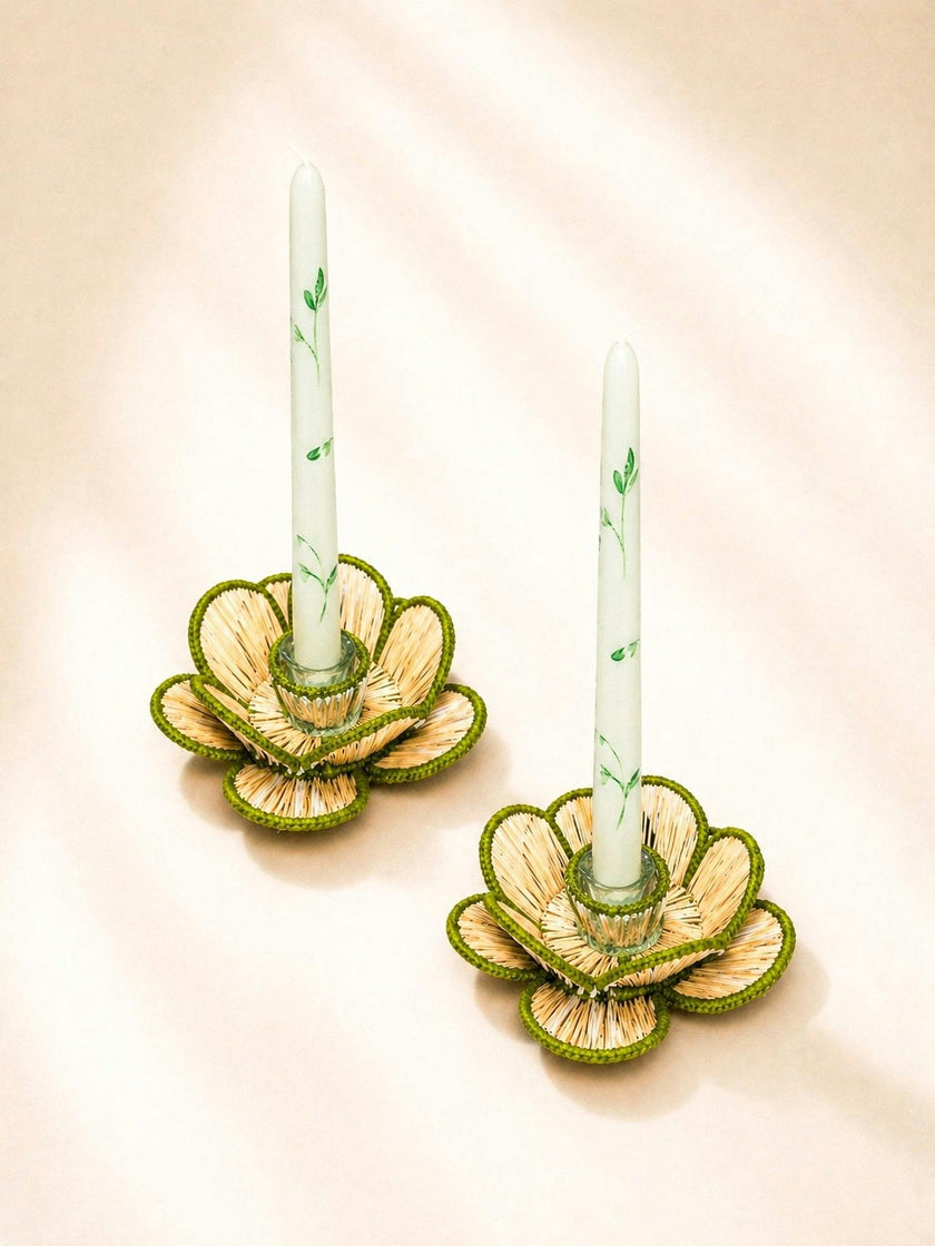 Flora Candle Holder in Green