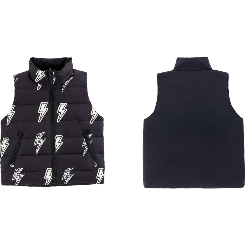 Casey Reversible Down Vest, Black