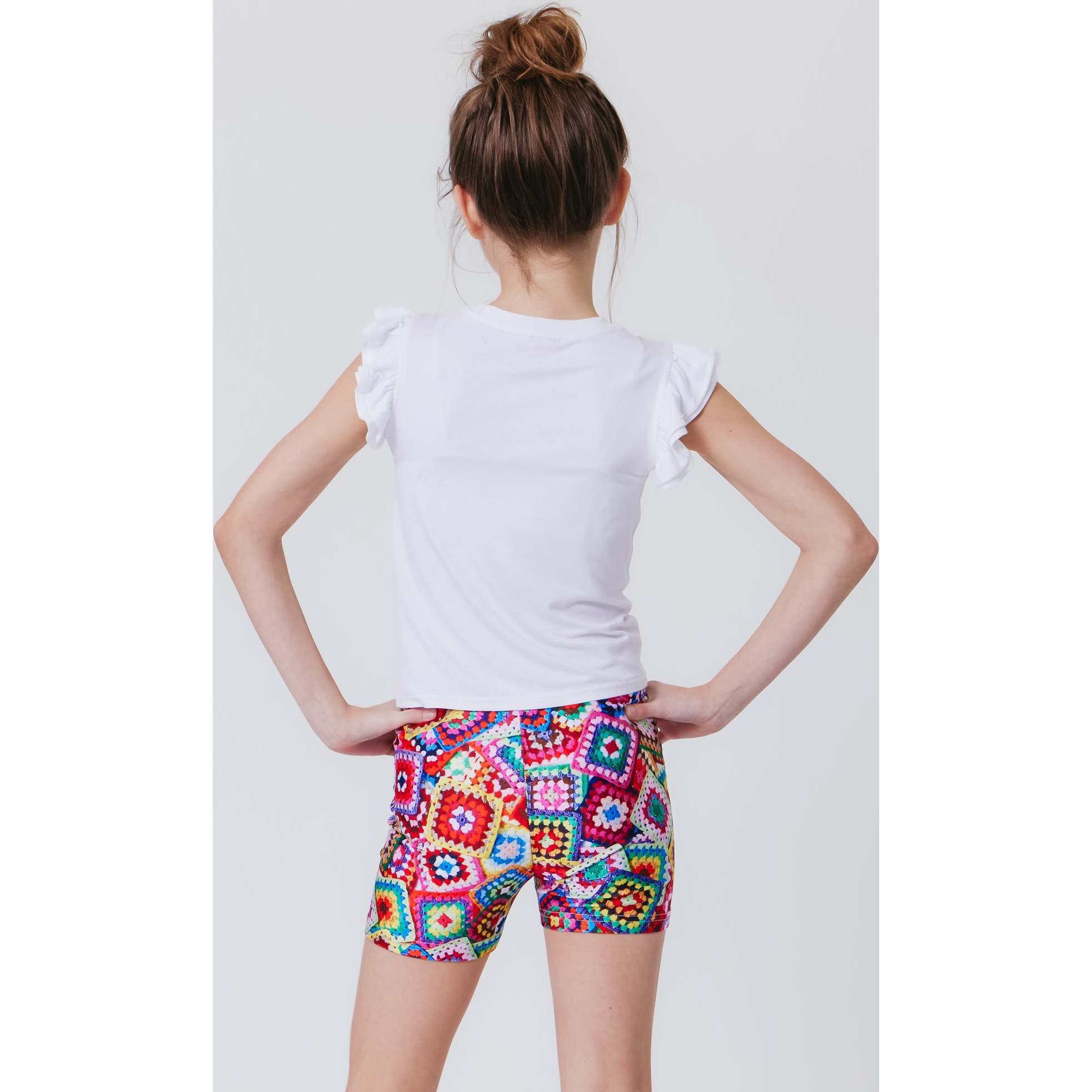 Girls Ruffle Crop Top, White