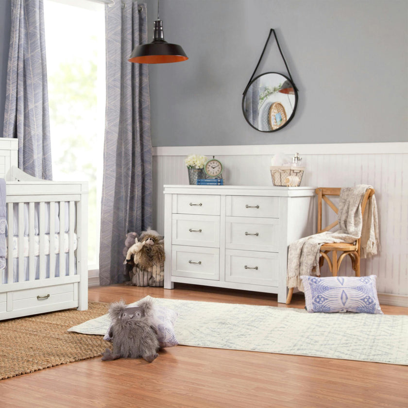 Wesley Farmhouse 6-Drawer Assembled Double Dresser