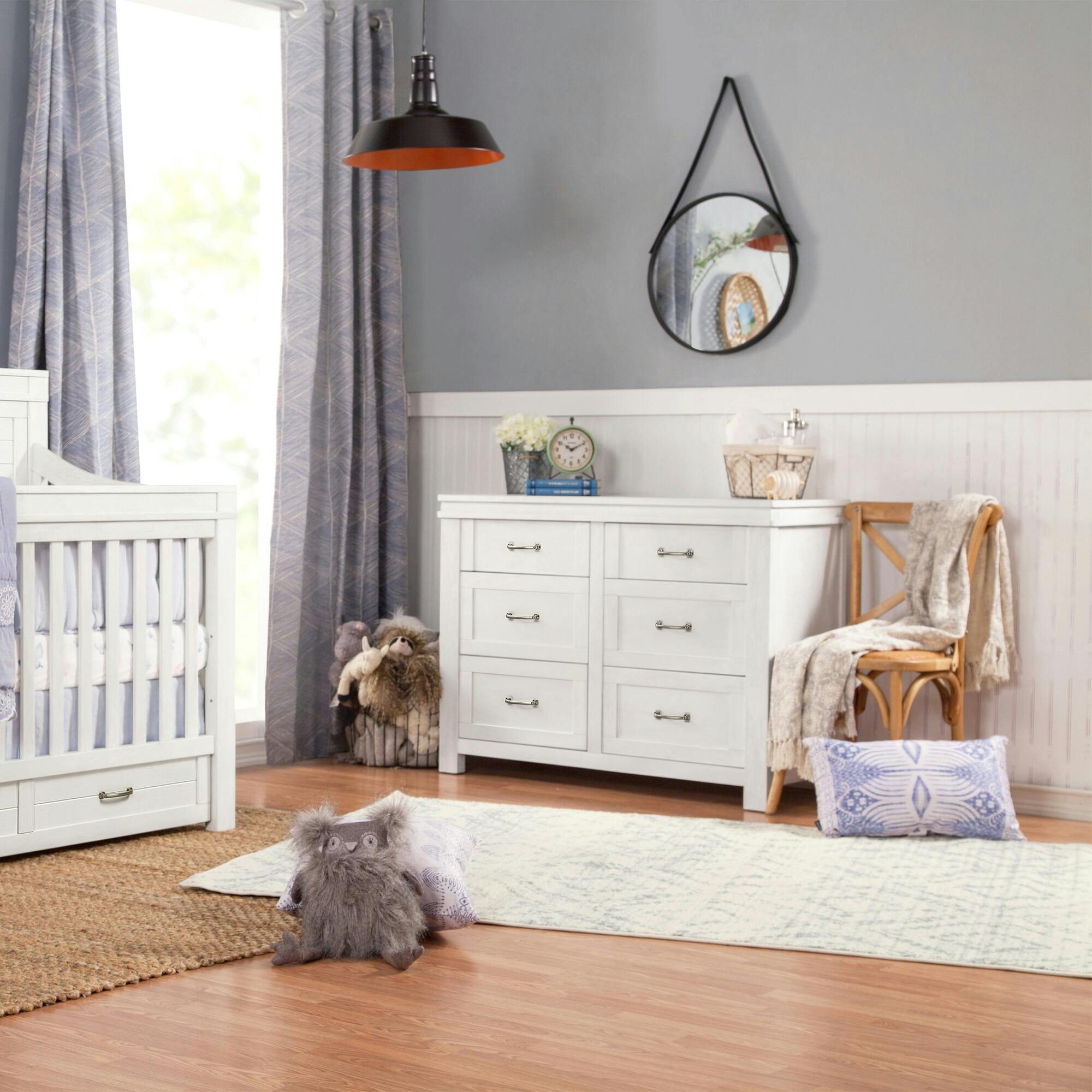 Wesley Farmhouse 6-Drawer Assembled Double Dresser