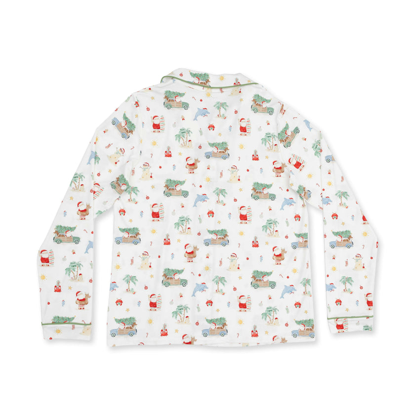 Beach Christmas - Adult Long Sleeve Coat Style and Pant with Pockets