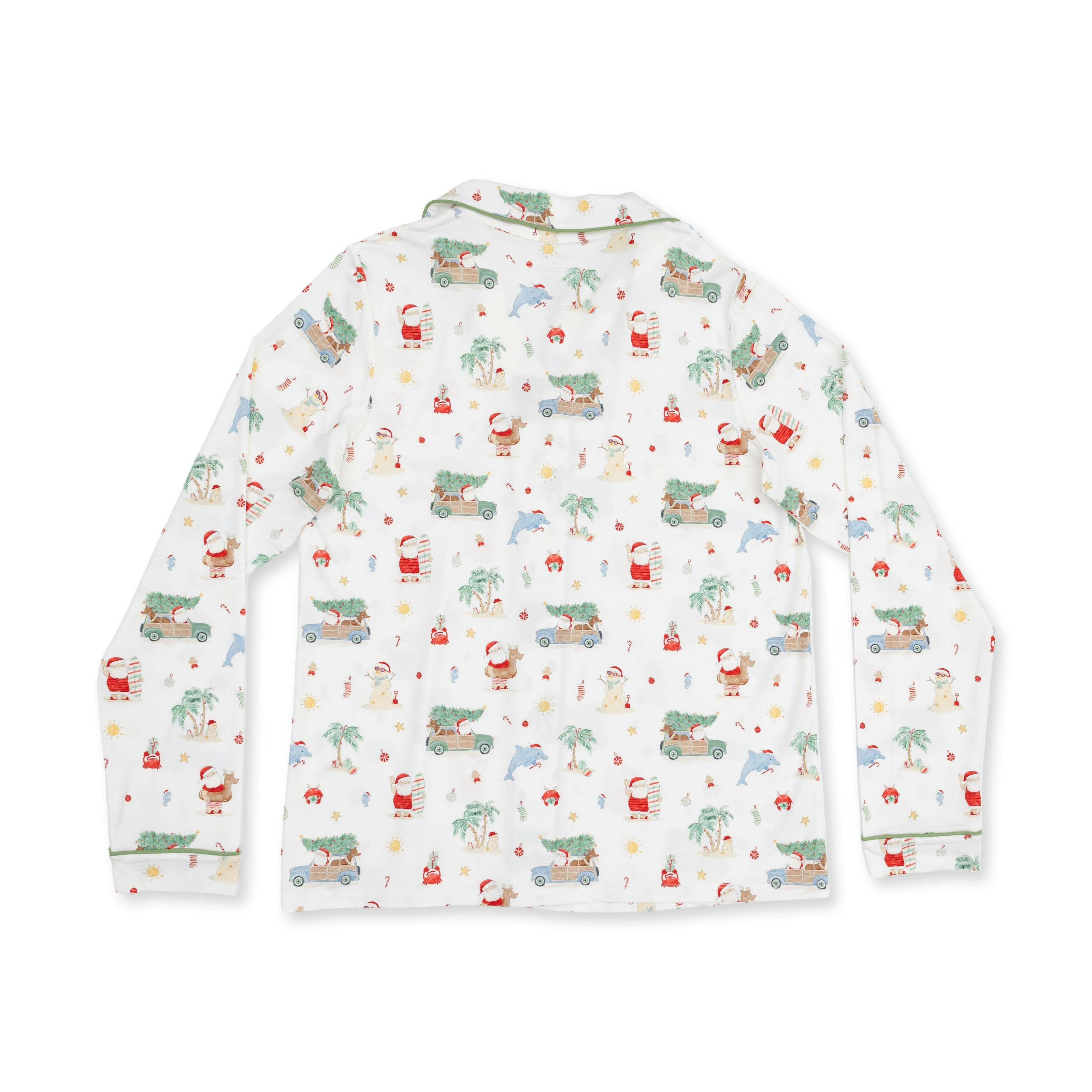 Beach Christmas - Adult Long Sleeve Coat Style and Pant with Pockets