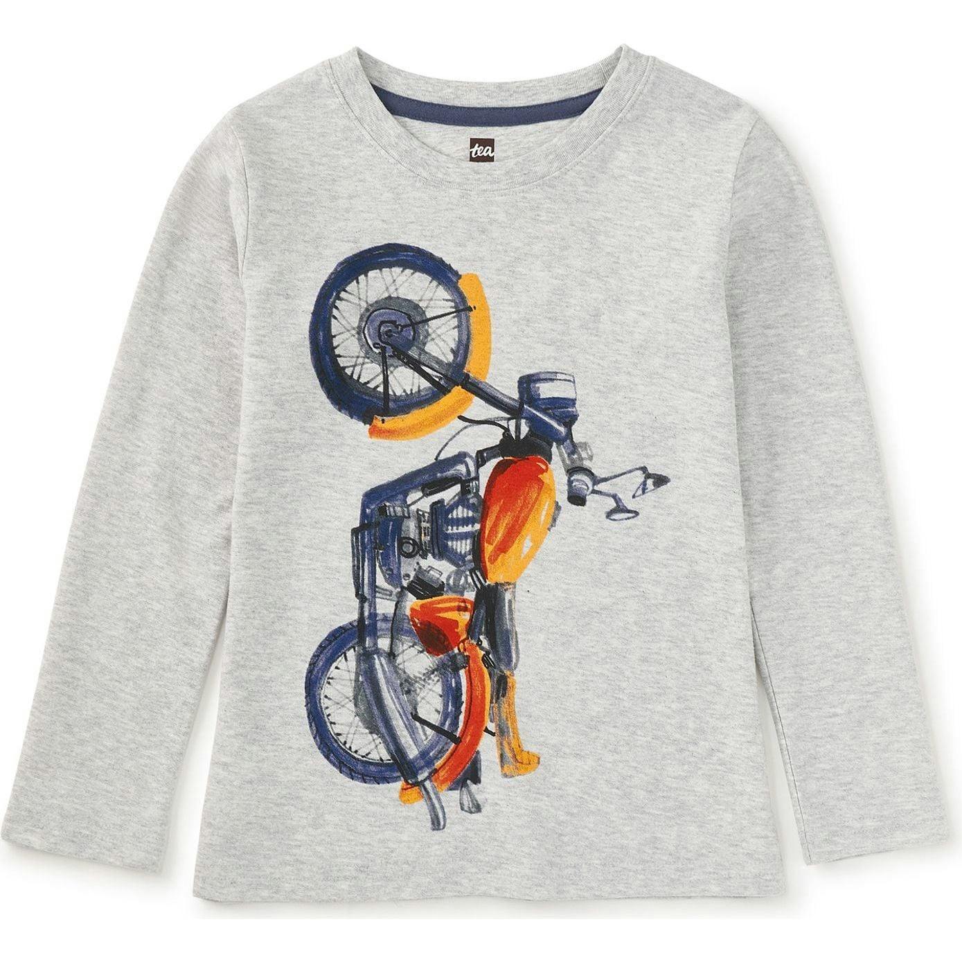 Motor Bike Graphic Tee, Grey