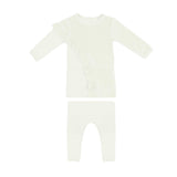 Velour French Terry Ruffle Long Sleeve Top & Pant 2-Piece Set