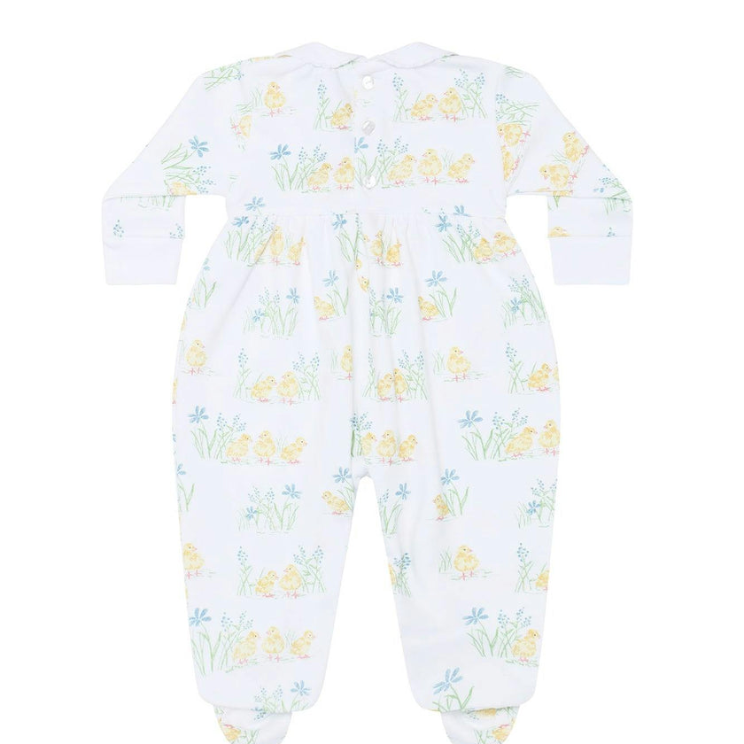 Chicks Print Smocked Footie