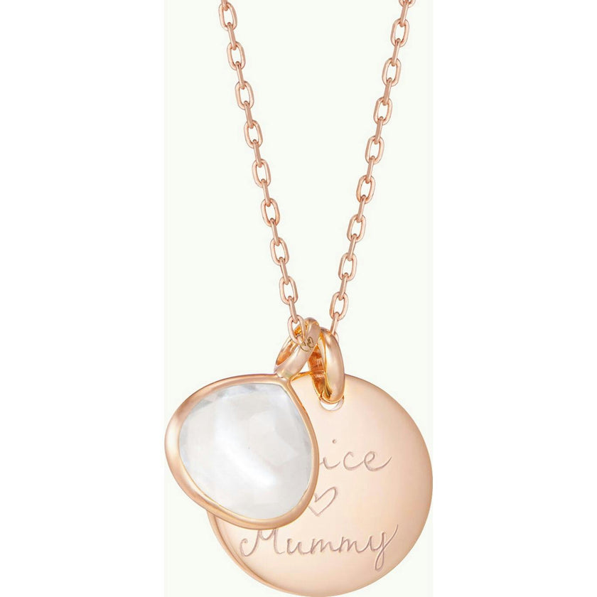 Personalized Gemstone Necklace, Rose Gold Plated