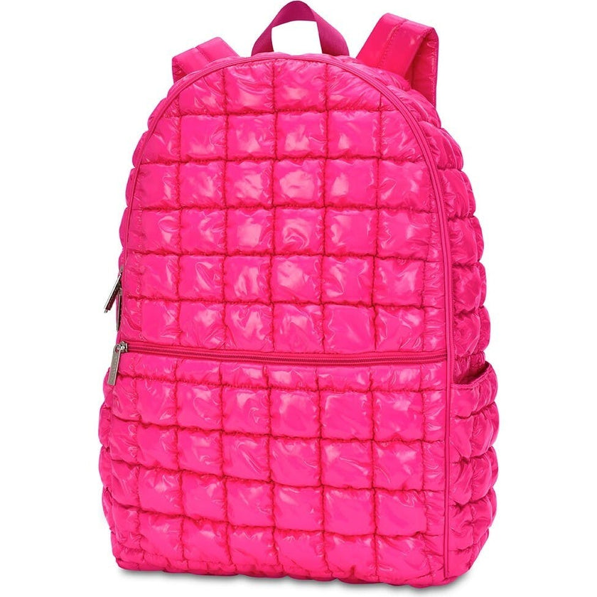 Hot Pink Shiny Puffer Backpack