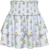 Scottie Skirt Blue Floral Block Print