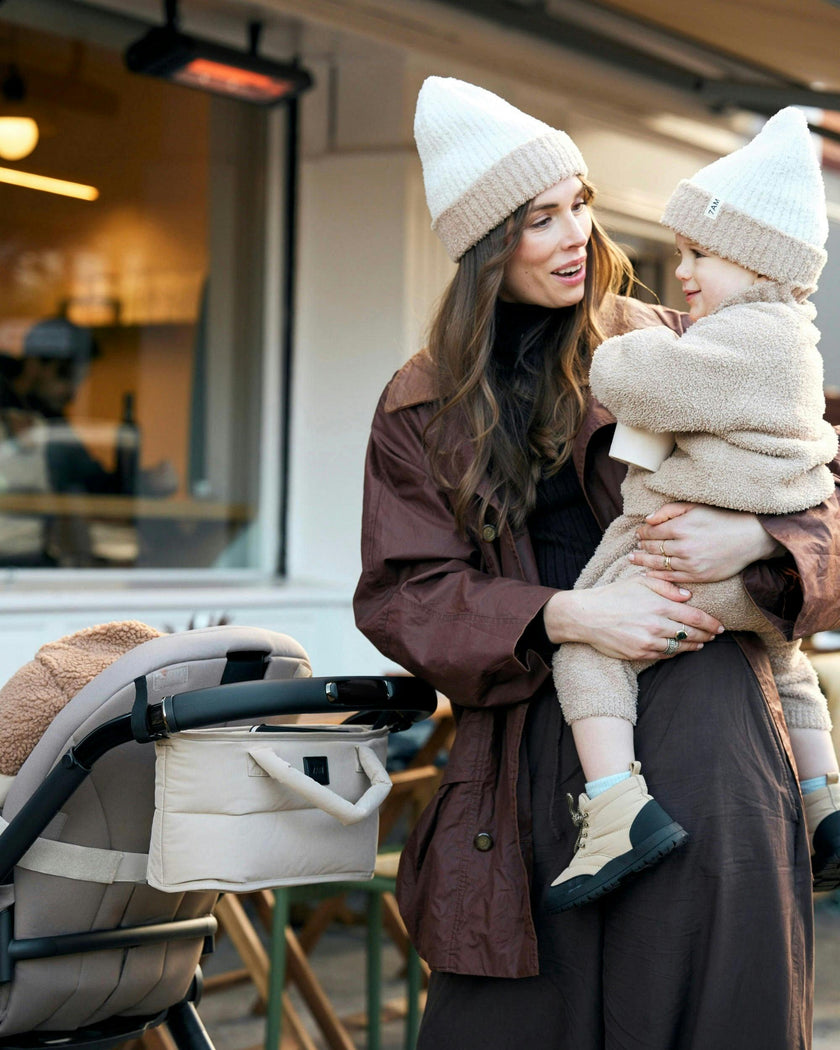 2-Tone Ribbed Beanie - Fuzzy