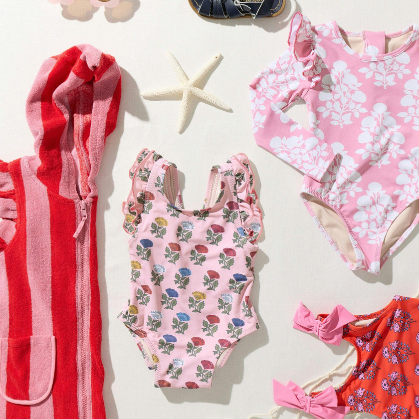 Girls Liv Suit - Multi Flower Drop