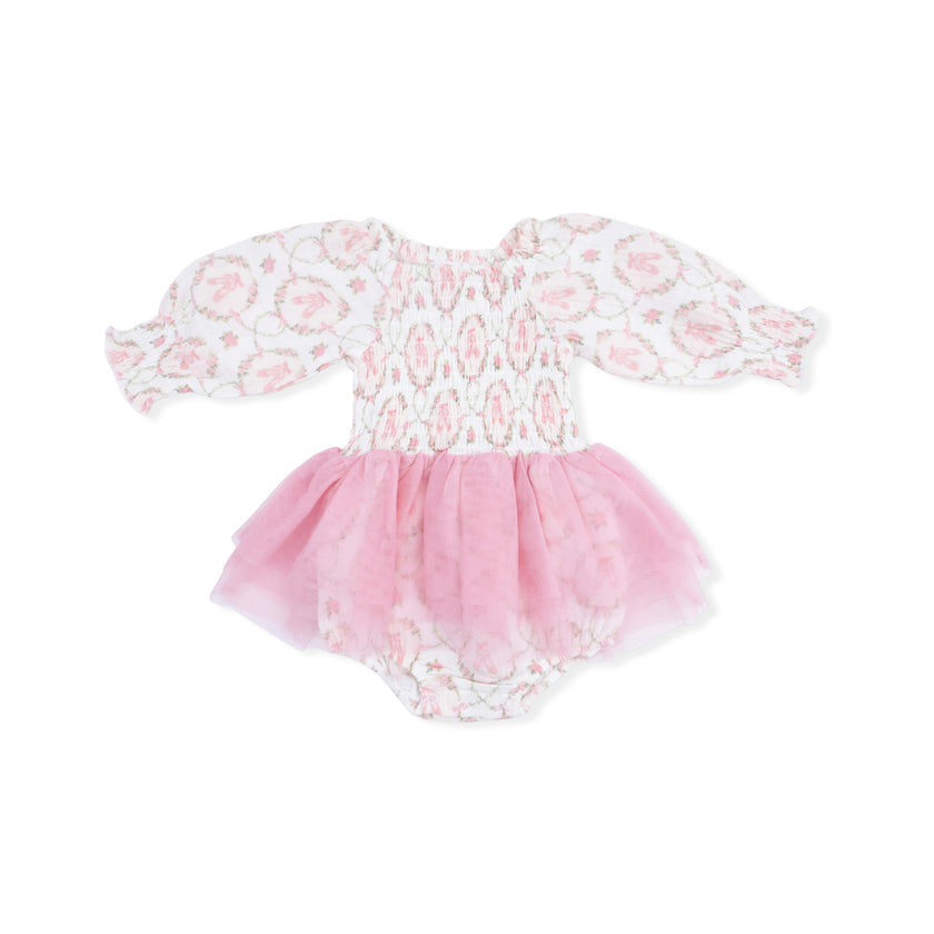Cameo Ballet Shoes - Long Sleeve Smocked Bubble with Tutu
