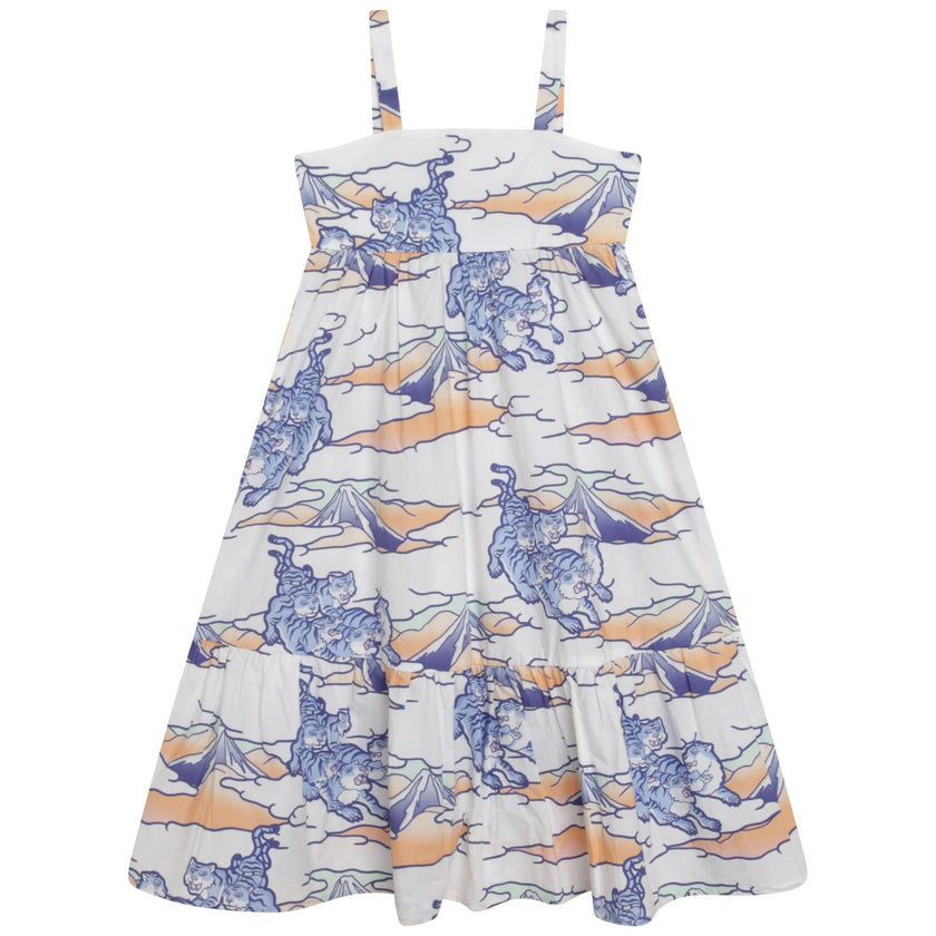 Multicolor Cotton Poplin Logo dress