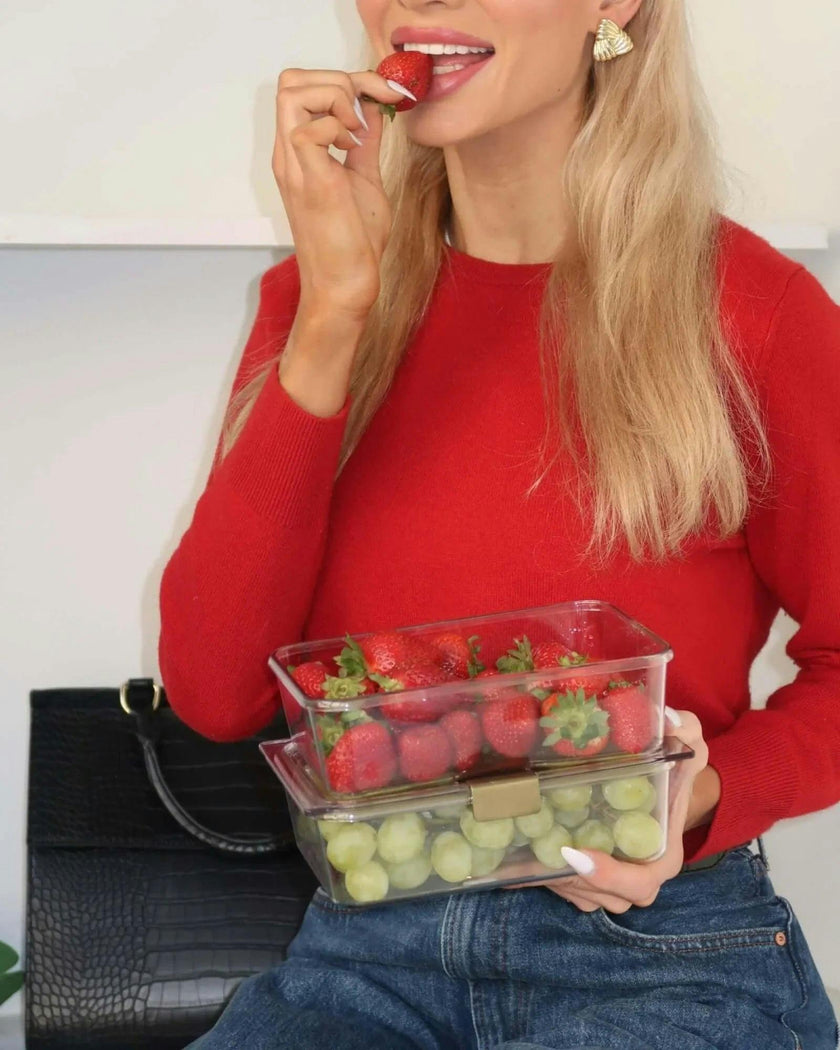 Stackable, Microwave + Dishwasher Safe Food Container Set, 2 Set