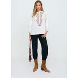 Anai Half Placket Embroidered Blouse