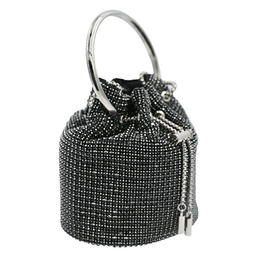 Black Rhinestone Chain Buckle Purse