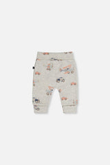 Organic Cotton Evolutive Pants Beige Printed Airplanes