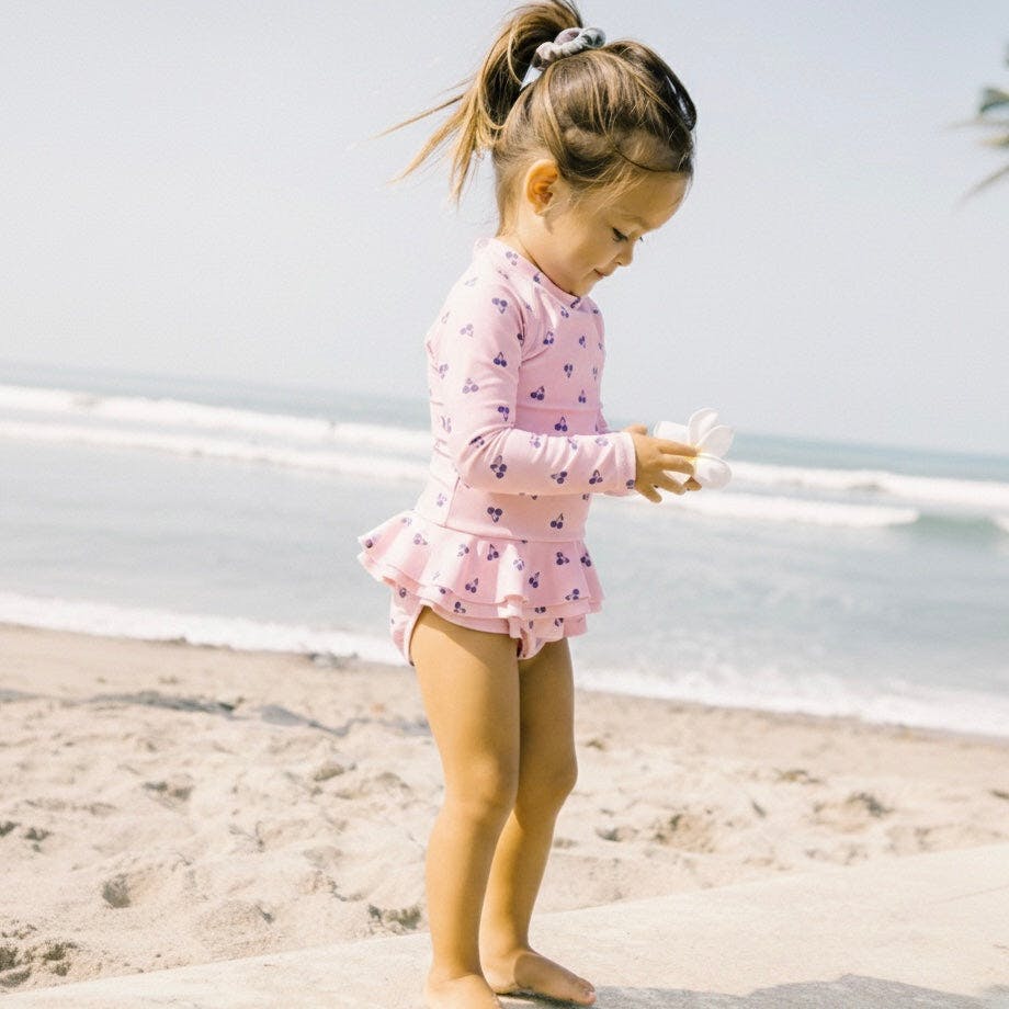 Reese 2-Piece Long Sleeve Peplum Top & Bottom Swimwear