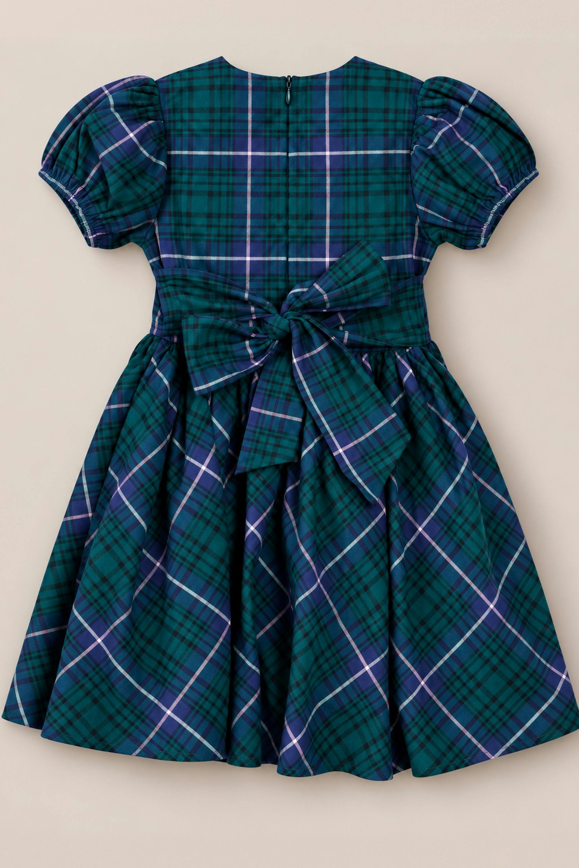Mini Cupcake Dress in Emerald Plaid