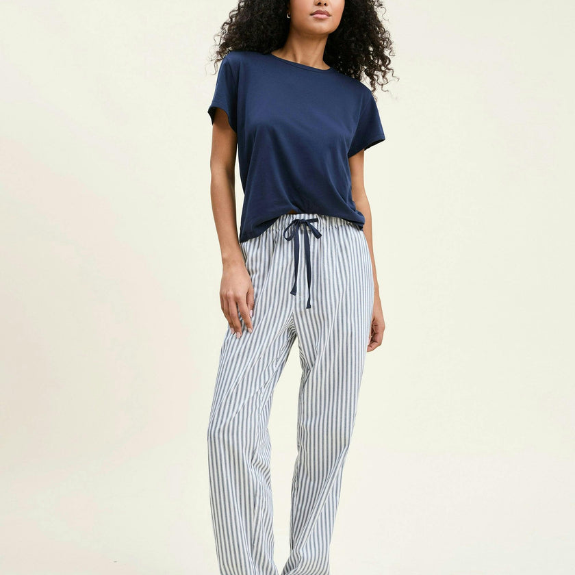Women's Pima Essential Crew Neck Tee in Navy