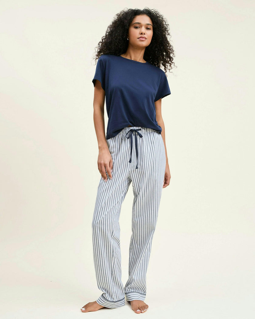 Women's Pima Essential Crew Neck Tee in Navy