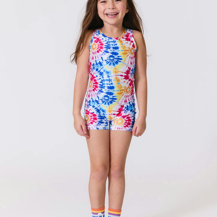 Girls Leotard in Starburst Tie Dye