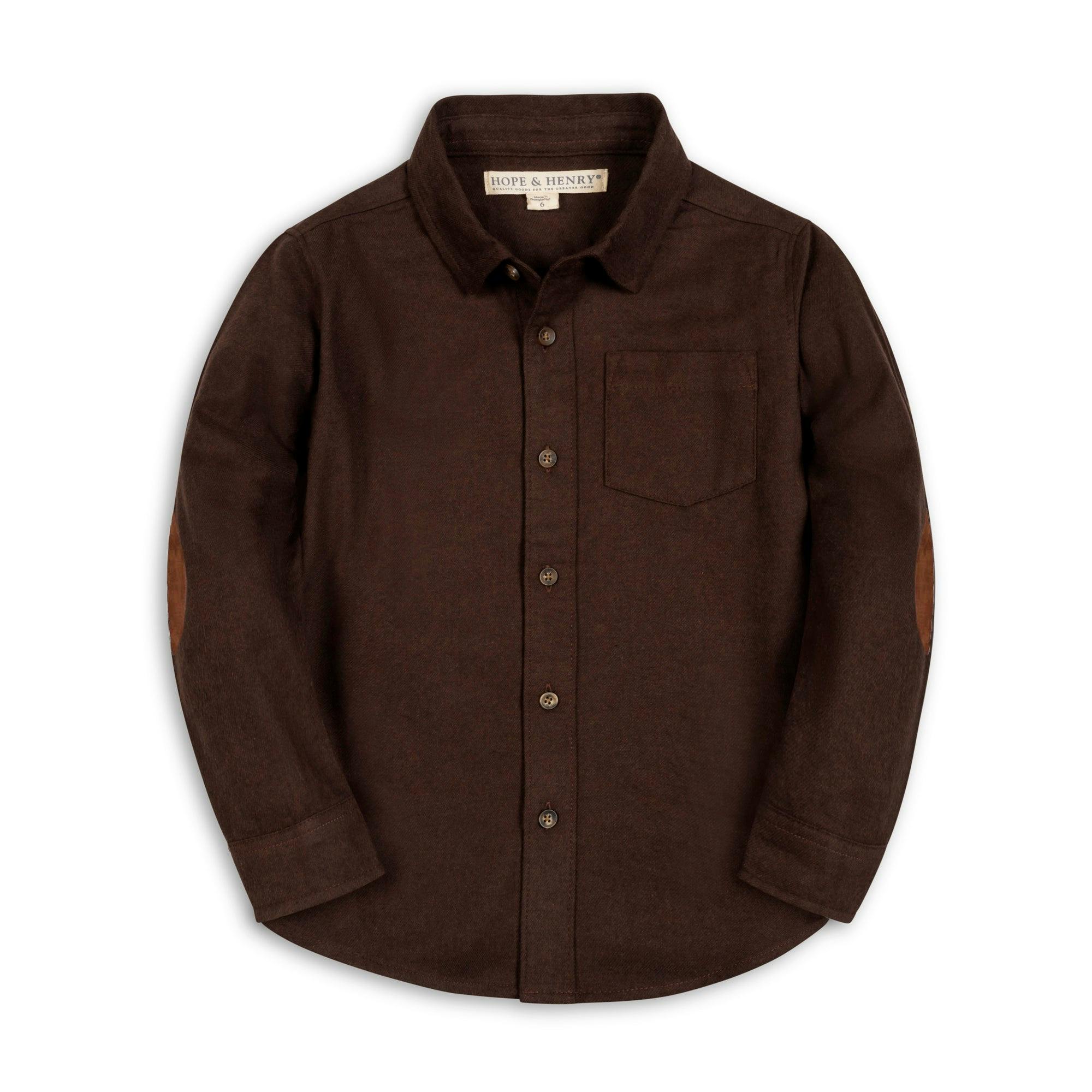 Organic Flannel Shirt with Elbow Patches