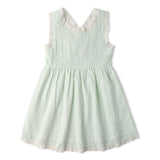 Organic Cross Back Dress - Basil Stripes