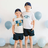 Birthday Boy Checker Short Sleeve T-Shirt - Ash