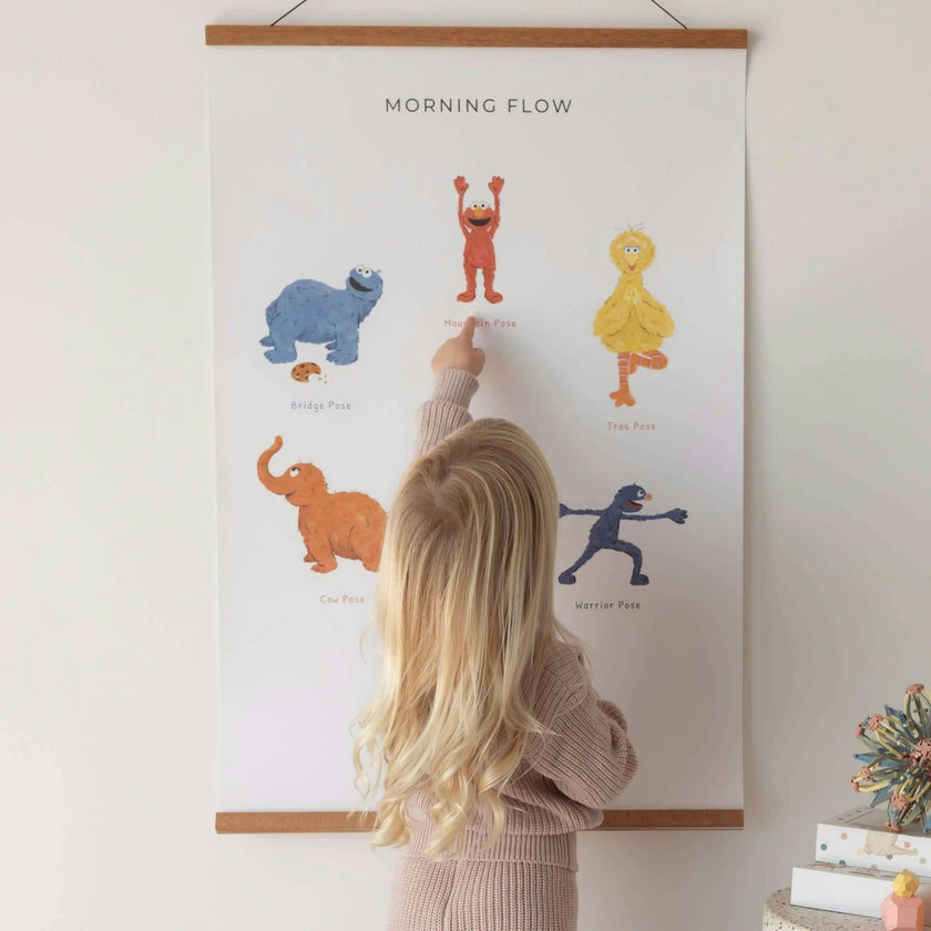 Double-Sided Sesame Street Yoga Poses Print