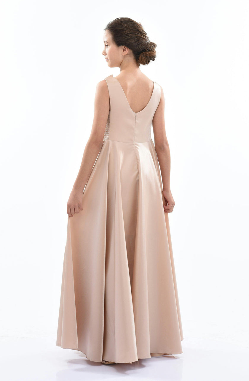 Gold Lenelle Rose Applique Gown