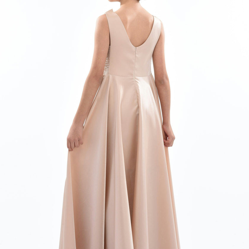 Gold Lenelle Rose Applique Gown