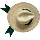 Women's Zinnia Wide & Short Brim Grosgrain Ribbon Masters Sun Hat, Green