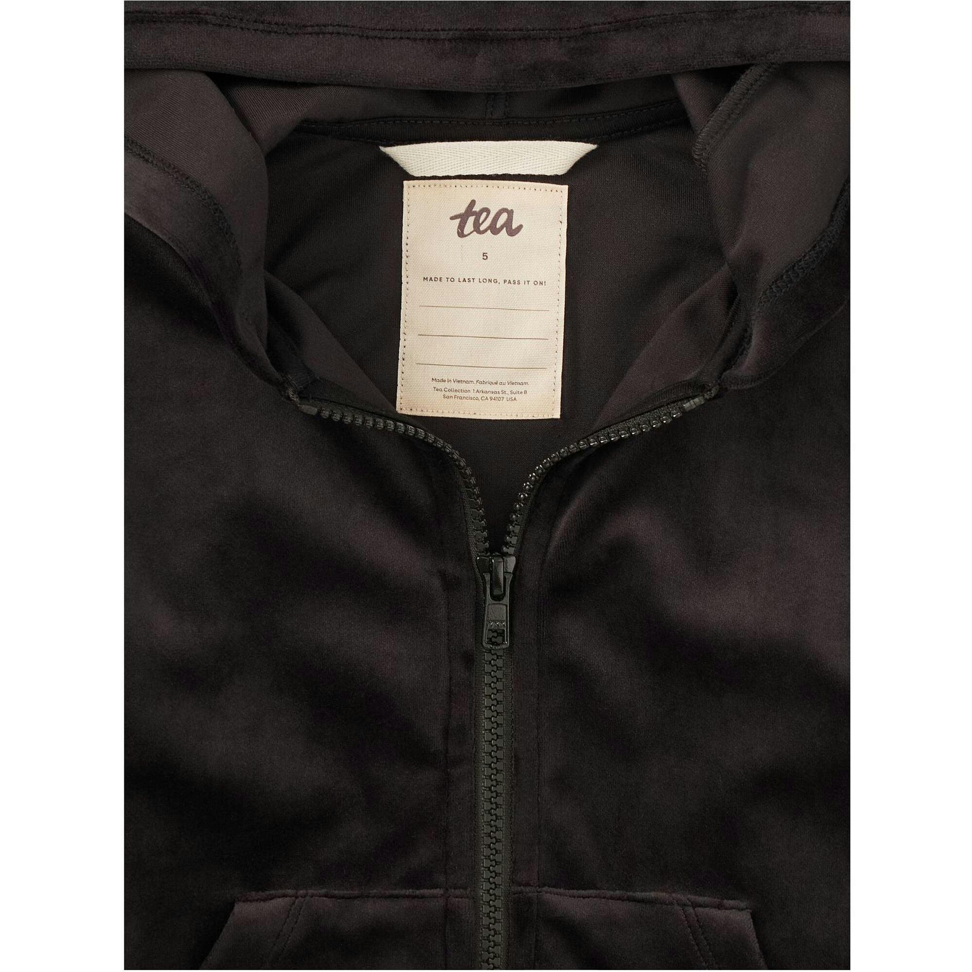 Ears Velour Hoodie, Black