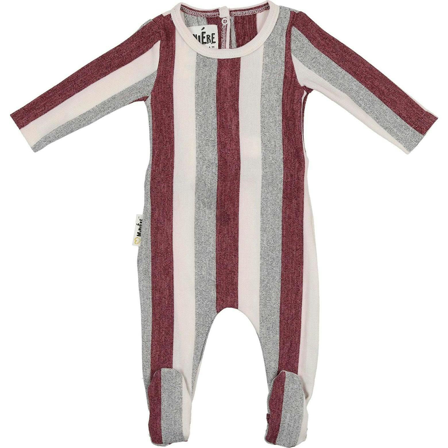 Striped Sweater Knit Long Sleeve Footie