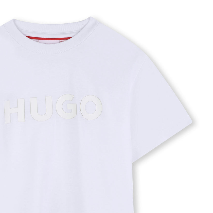 White Short Sleeve T-shirt Con Logo