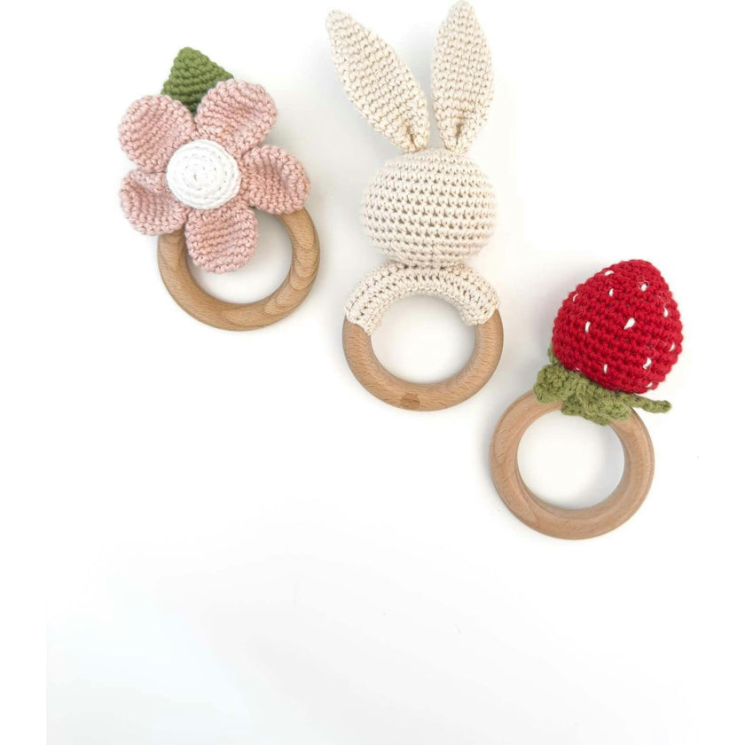 Strawberry Swaddle and Teether Set - Red Strawberry