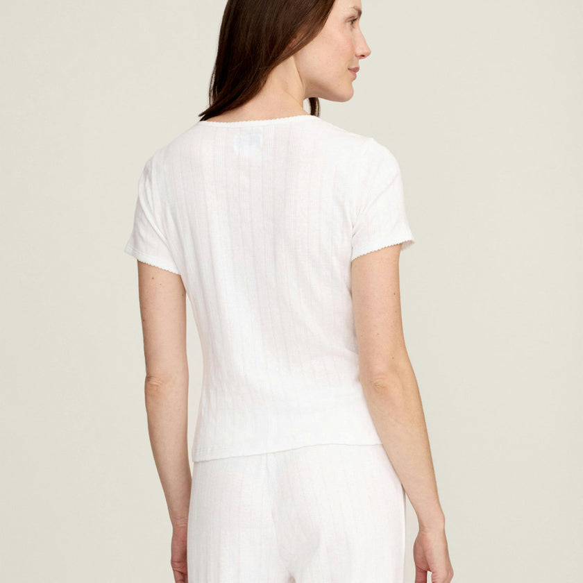 Women's Pointelle T-Shirt in White