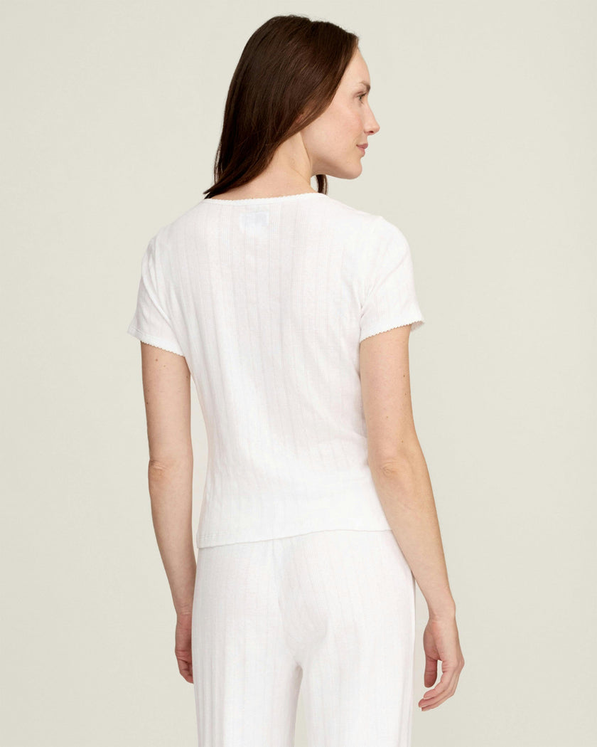 Women's Pointelle T-Shirt in White