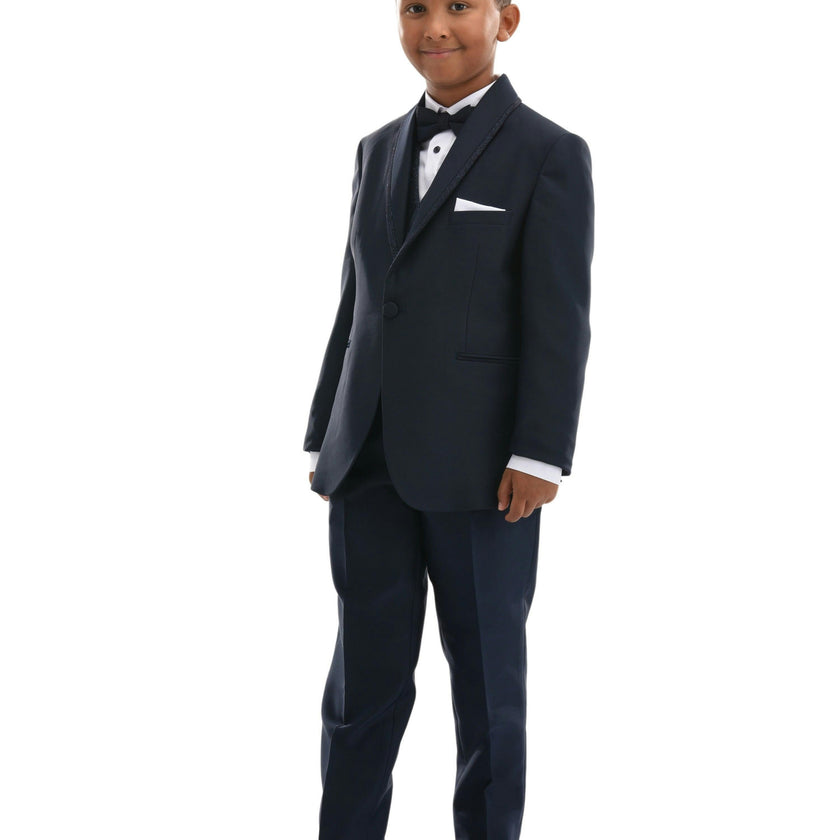 Navy Glitter Trim Suit