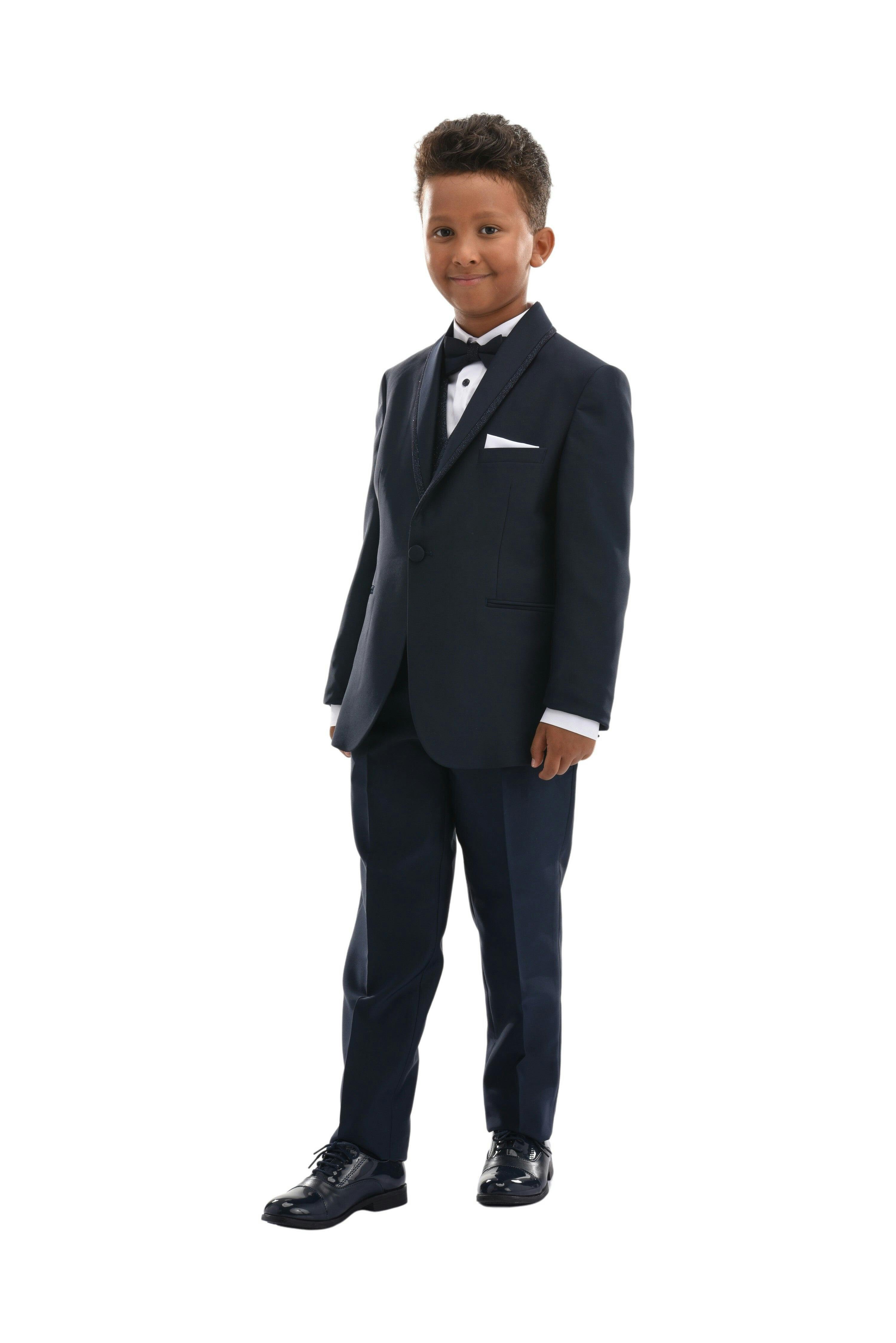 Navy Glitter Trim Suit