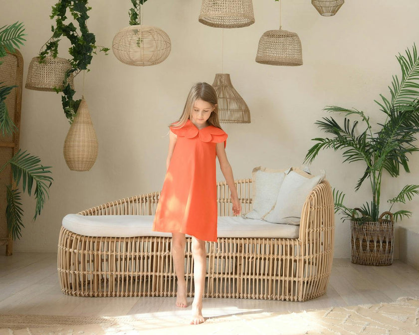 Hannah dress (scarlet orange)