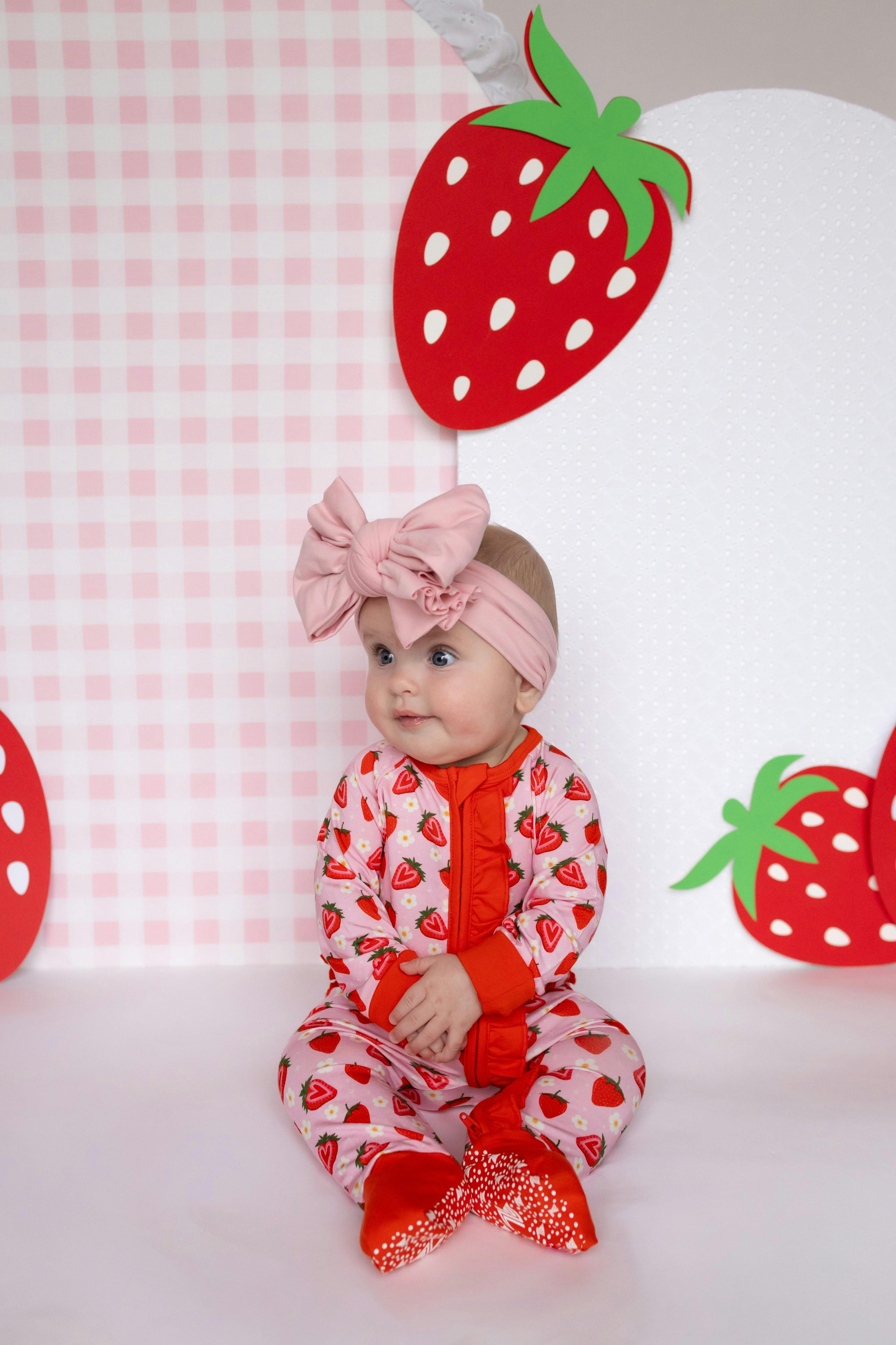 Strawberry Fields Ruffle Snoozer