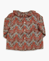 Amelia Baby Blouse Rust Blue Liberty