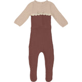 Cutie Color-Block Long Sleeve Footie, Red